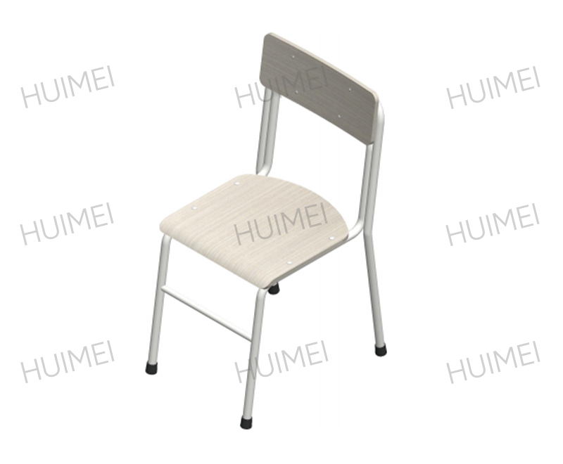 Chaise de dortoir étudiant SSGY-005 avec siège et dossier en bois