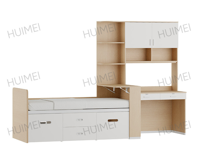 Lit de combinaison multi-fonctionnel, lit de dortoir multifonctionnel, table superposée, armoire combinée, meubles intégrés en dortoir, lit superposé d'étudiant multifonctionnel